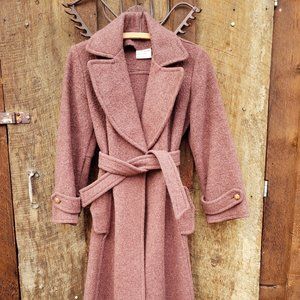 Vintage long wool trench coat. Made in Uruguay.